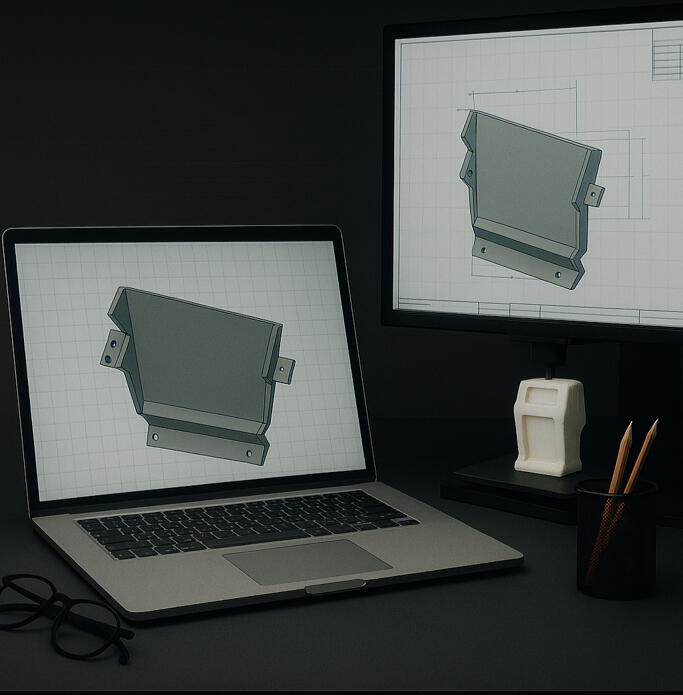 Toyota Tacoma Driver-Side Cubby Panel – CNC-ready replacement design using UP-GF50 CAD render of a custom replacement panel for the Toyota Tacoma’s driver-side bed cubby, designed for CNC fabrication in UP-GF50.